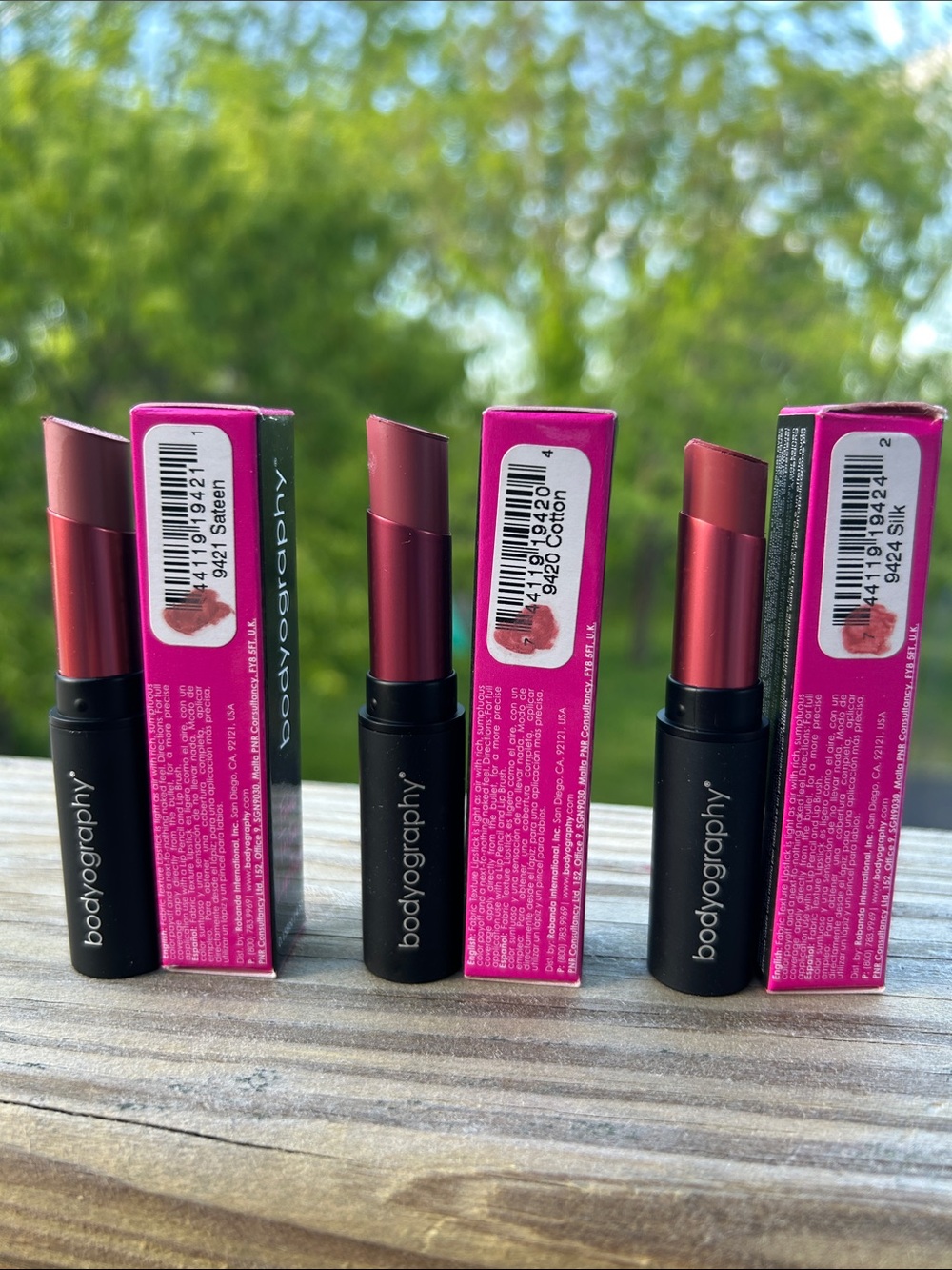 Bodyography Matte Lipstick Trio - Sateen, Cotton, Silk.  NEW PC